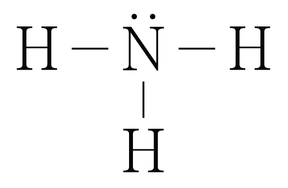 암모니아(NH3)의 루이스 구조식